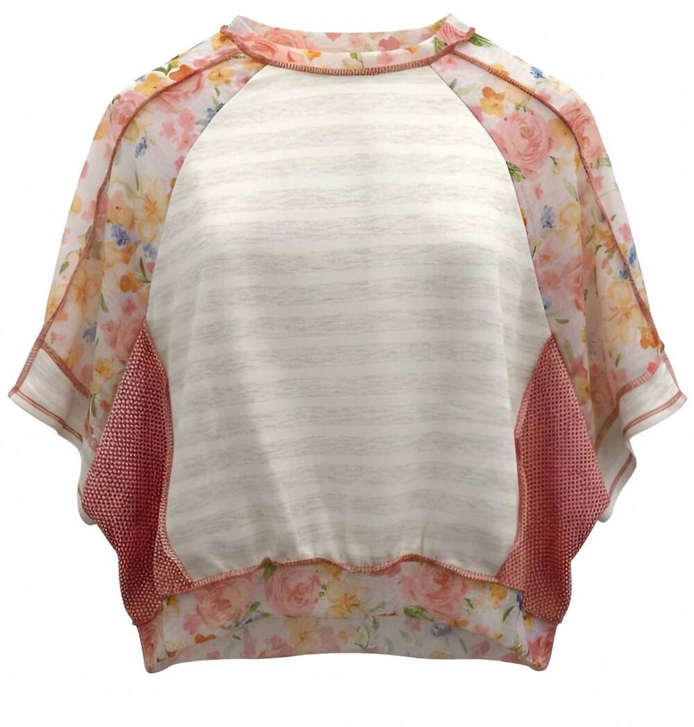 NEW HAPTICS women's oversized floral shirt in coral